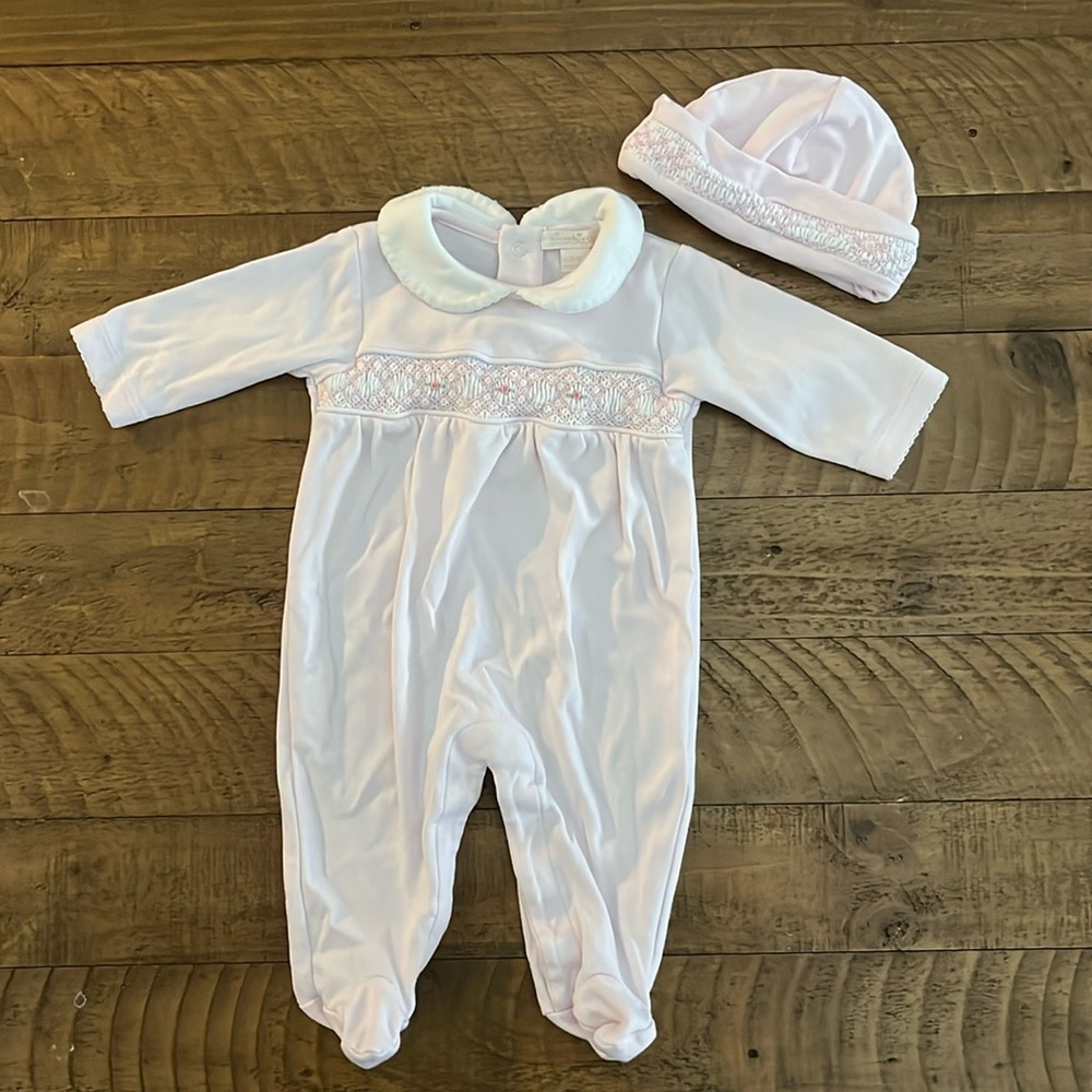 Kissy Kissy onesie and matching hat